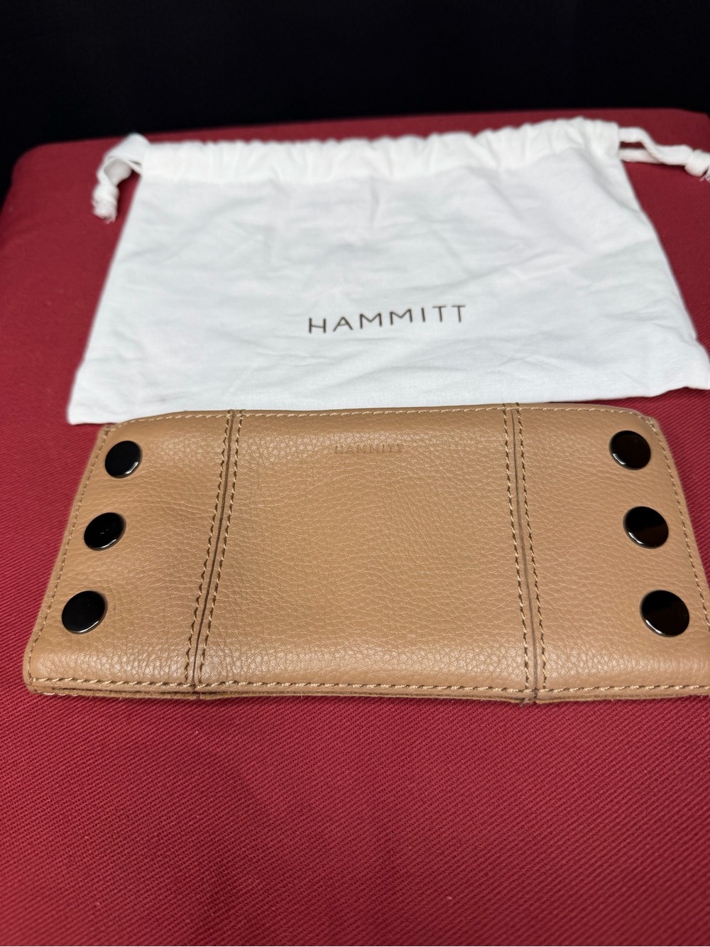 Hammitt Sculpted Taupe Wallet with Black Button Accents - Picture 2 of 7